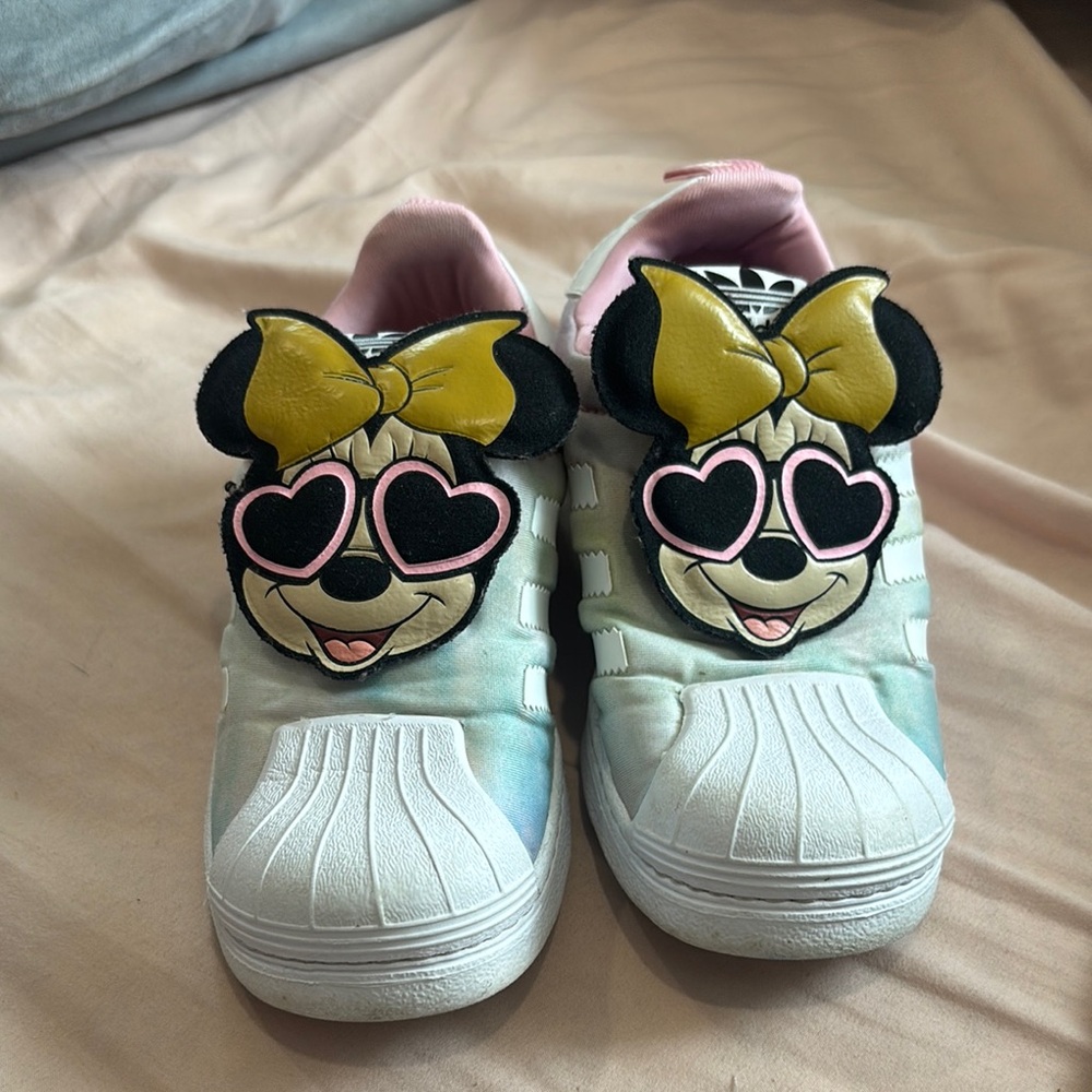 Adidas White and Pink Sneakers with Playful Design